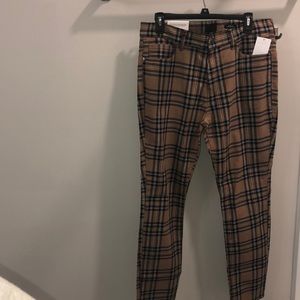 H&M skinny fit brown/beige suit pants